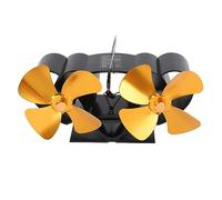 Fdit Ventilador de Estufa Accionado por Calor, de 4 Aspas de Aleación de Aluminio para Estufas de Queroseno y Leña (GOLD)