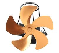 Fdit Ventilador de Pared de Aleación de Aluminio con Imán de Alta Temperatura, Ventilador Silencioso para Estufa de Leña, para Estufas de Gas (GOLD)