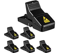Febcat - Juego de 6 trampas para Ratones, Interior y Exterior (Negro-E5)