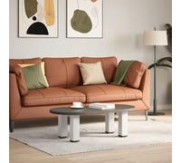 Fecpoo 4 patas de mesa de café - Estructura tubular de acero resistente con soportes preperforados, color blanco, 42 - 44 cm, para mesa de centro individual