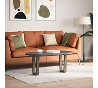 Fecpoo Juego de 2 patas de mesa de café en forma de V - Estructura de acero resistente con soportes preperforados, acero natural, 28 x (42 - 43,3 cm)