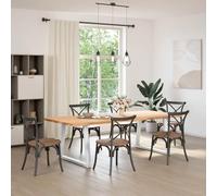 Fecpoo Juego de 2 patas de mesa de comedor en forma de V de acero con recubrimiento en polvo, color blanco, 100 cm de ancho x 72 a 73,3 cm de alto, con agujeros preperforados para mesas de comedor