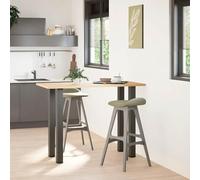 Fecpoo Juego de 4 patas para mesa de bar, de acero tubular, con patas de plástico para nivelar, color antracita, 100 - 102 cm, para mesas de café individuales