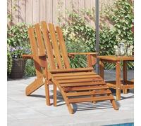 Fecpoo Silla Adirondack con reposapiés de madera de acacia 75 x 84 x 90 cm / 50 x 49 x 33 cm - plegable con tratamiento de aceite natural para relajación al aire libre