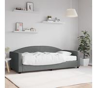 Fecpoo WGYHOME - Cama de día con colchón de espuma, 90 x 190 x 17,5 cm, color gris oscuro, poliéster, metal/madera, sofá cama que ahorra espacio