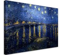 Feeby Cuadro en Lienzo 60x40 cm Noche estrellada sobre el Ródano - V. van Gogh XXL 1 Pieza Modernos Impresión Decoración De Pared Salon Dormitorio Oficina REPRODUCCIÓN Colorido