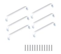 FEEIMOL 6 piezas Tiradores de Muebles Manilla de Armario Barra Tiradores Aleación de Aluminio Manija del Gabinete Cocina Cajón Puerta Manijas Tiradores de Arco Distancia del orificio 128 mm