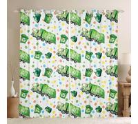 feelingyou Cortinas para ventana de camión de basura, tamaño XXL, 260 x 140 cm, colección Rabbish, vehículos, buenas cortinas opacas, coloridas, lunares, juego de 2 unidades para adultos y niños
