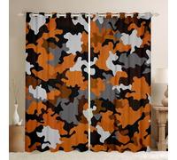 feelingyou Cortinas para ventana de camuflaje, tamaño XXL, 260 x 140 cm, animales salvajes, caza, camuflaje, buenas cortinas opacas, estilo acuarela, juego de 2 unidades para adultos y niños