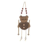 FEERIC LIGHTS & CHRISTMAS - Osito Bastones de esquí Madera h.16cm marrón