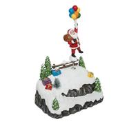FEERIC LIGHTS & CHRISTMAS - Pueblo navideño Iluminado papá Noel Animado y Globos 6 led Blancos cálidos a Pilas