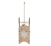 FEERIC LIGHTS & CHRISTMAS - Trineo de Madera Copo de Nieve sujeto h.20cm Blanco
