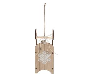 FEERIC LIGHTS & CHRISTMAS - Trineo de Madera Copo de Nieve sujeto h.20cm Blanco