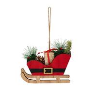 FEERIC LIGHTS & CHRISTMAS - Trineo de Madera sujeto h.12,5cm Rojo