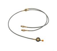 Feeshoppher Cable adaptador de cilindro de gas de cobre con manguera de extensión para cabezal de estufa al aire libre, conector de 2 vías para tanques de gas licuado domésticos, ajuste compacto para