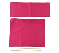 Feeshoppher Fundas para sillas de director, fundas de lona con varillas para jardín, picnic, playa, sillas plegables, tela lavable, 48 x 38 cm, asiento de 52 x 16 cm, respaldo (rojo rosa)