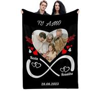 Fegiuly Manta personalizada con texto en imagen, manta personalizada con fotos, regalos personalizados para mamá, papá, pareja, amigos, aniversarios, bodas, Navidad, día de San Valentín