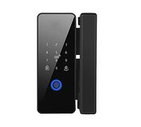 Fegtrty Cerradura de Puerta Inteligente una Prueba de Agua Tuya Wifi Cerradura de Llanta ElectróNica con Huella Digital para Puerta de Vidrio, Estilo 2