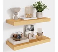 Feihorrm Estanterías Colgantes para Pared, estantes rústicos de 40 cm, Pared Profunda de 16.5 cm para Cuarto de baño, estantes para Dormitorio, marrón, Beige, 40 x 16.5 x 3.1 cm