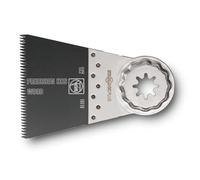 FEIN E-Cut precisión P HCS, Set 1 hoja de sierra 65x50 mm, Alojamiento Starlock Plus, Dentado Japan de doble hilera para todos los materiales derivados de la madera, placa de cartón-yeso y plásticos