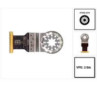 Fein Hojas de sierra e-cut CarbidePro 32x40 mm Starlock TiN para metal duro Set 3