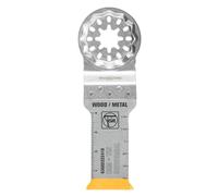 FEIN Hoja de sierra E-Cut universal bimetálica con una larga vida útil, hoja de sierra para cortes profundos,1 Unid., Ancho 28 mm, Longitud 55 mm, Alojamiento Starlock, con revestimiento de titanio