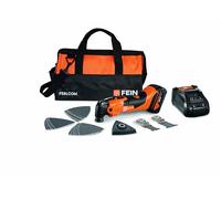 FEIN Multimaster AMM 500 Plus 4.0 Ah NYLON BAG EDITION, Set 18 accesorios para serrar y lijar, Compatible con baterías AMPShare/Bosch18 V, 1 cargador, 1 batería 18 V/4Ah en la práctica bolsa de nylon