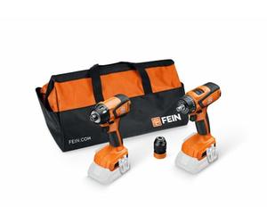 FEIN Práctico combo a batería.Llave de impactoASCD 18-200 W4 y taladro atornillador ASCM 18 QSW.Compatible con las baterías Bosch Professional 18V desde 2008 y las baterías AMPShare