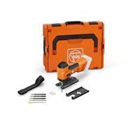 FEIN Sierra de calar a batería para metal y madera con 26 mm de carrera F-IRON Jig 26 AS. Sierra de calar potente y versátil para metal y madera para cortes precisos y curvos.Sin batería y cargador
