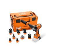 FEIN Taladro atornillador a batería ASCM18-4 QM AS QuickIN Top Set, 4 vel., motor sin escobillas e interfaz QuickIN, con 7 accesorios de cambio rápido QuickIN, maletín i-BOXX, sin batería y cargador