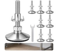 FeinKulturia 8 Piezas Patas Regulables M10 x 50 mm niveladores de Muebles Antideslizante pie nivelador para Muebles, Niveladores de Patas Tornillo Tuerca en T para Muebles de Madera, Mesa, Silla