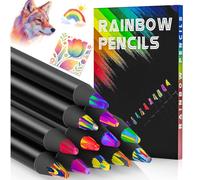 FeinKulturia Juego de 12 lápices de colores multicolor Jumbo, escolarización para niñas, lápices para niños y adultos, regalo para dibujar, suministros de artistas, juego de manualidades, regalo de