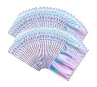 Feizikaw Cajas Almacenaje Ropa 100 Bolsas resellables holográficas Ziplock PC Bolsas de Aluminio A de olores Limpieza y organizadores (G, One Size)
