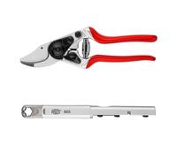 FELCO 14 Tijera de Podar Profesional Compacta Bypass 18 mm para Manos Pequeñas + Afilador Multifunción FELCO 905