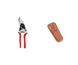FELCO 14 Tijera de Podar Profesional Compacta Bypass 18 mm para Manos Pequeñas con Funda de Transporte FELCO 910 para Protección
