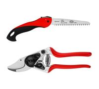 FELCO 14 Tijera de Podar Profesional Compacta Bypass 18 mm para Manos Pequeñas con Sierra Plegable FELCO 600 para Poda Delicada