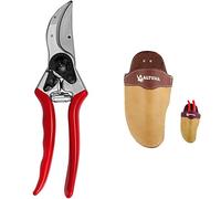 FELCO 2 Tijeras de podar + Altuna 97001 - Fundas De Cuero Para Tijeras Ref.