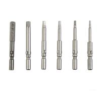Felicafie 6 puntas de destornillador hexagonales para destornillador eléctrico 802, vástago de 6 mm, 60 mm de longitud, para juego de puntas magnéticas de acero de aleación H2.0-H6.0