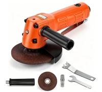 Felicafie Amoladora angular neumática industrial de 100 mm, herramienta de molienda de aire de 11000 RPM con protector de seguridad para pulir y cortar madera y tareas de sitio (naranja)