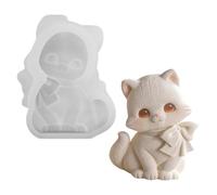 Feline Wax Mold, Cute Cat Craft Mold, Medium Silicone Fine Detail, Reusable Silicone Wax Molds, 3D Kitty Art with Realistic Design Style, Chocolate Mould for Baking Home Use Safe
