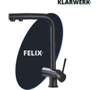 Felix | Batería extractable premium, color mate | Grifo de cocina con sistema de osmosis, fabricado en acero inoxidable | Grifo con rotación de 360 grados | Filtro con 3 conexiones