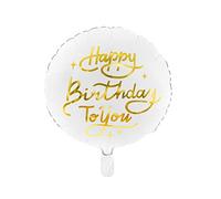 PartyDeco Globo metalizado Feliz Cumpleaños A You FB58 Oro 35 cm Mate