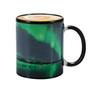 Fellflying Tazas De Café Que Cambian De Color,Taza Que Cambia De Color - Taza reveladora de cerámica que cambia el calor - de cerámica con diseño de auroras boreales para niños, niñas, hombres y
