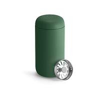 Fellow Carter Move - Taza de viaje de acero inoxidable con aislamiento al vacío para café y té con interior de cerámica y protector contra salpicaduras, color verde carga, taza de 12 onzas