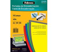 Fellowes 5100601 - Portadas para encuadernar de PVC opaco, A4, azul