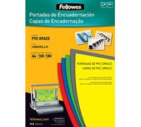 Fellowes 5100701 - Portadas para encuadernar de PVC opaco, A4, amarillo