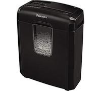 Fellowes 6C - Trituradora de papel, corte en partículas, destruye hasta 6 hojas, destructora de folios uso personal, papelera de 11L, nivel de seguridad DIN-P4, color negro