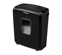 Fellowes 6M - Trituradora de Papel, Mini-Corte, destruye hasta 6 Hojas, destructora de Papel Uso Personal, Papelera 13L, Nivel de Seguridad DIN-P4, con Bloqueo de Seguridad, Color Negro
