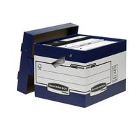 Fellowes bankers box contenedor de archivos con asas ergonomicas ergo box - montaje automatico fastfold - carton reciclado certificacion fsc