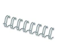 Fellowes CRC53279 - Pack de 100 canutillos tipo wire, doble espiral, paso 3:1", 34 agujeros, 10 mm, plata